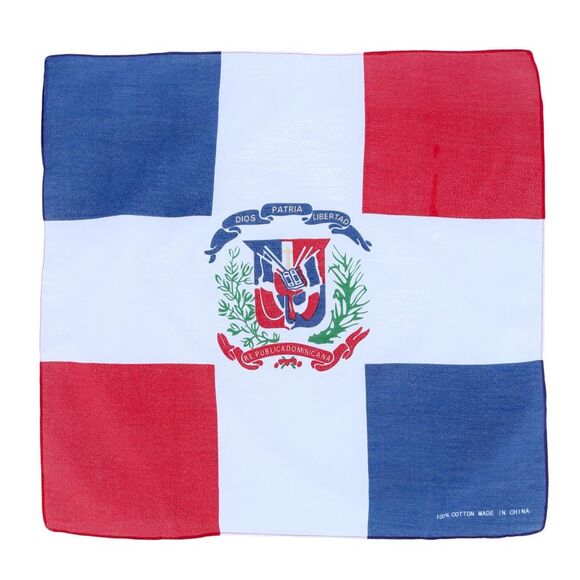 CTM Cotton Dominican Republic Flag Bandana - Picture 2 of 3